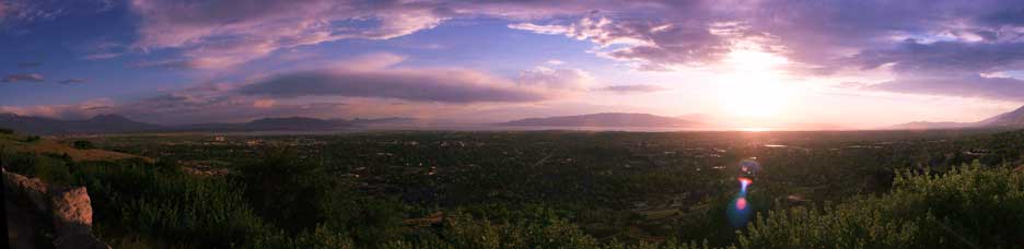 View of Provo sunset from Y Mountain